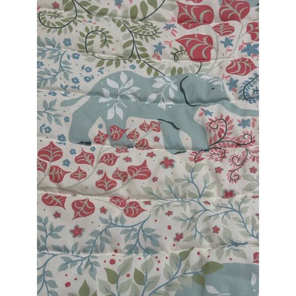 Rachel Zoe Patchwork Quilt Throw Coverlet Floral Elephant Print 50x60 - Picture 3 of 7